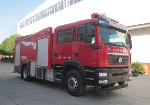 國(guó)六汕德卡7噸水罐消防車(chē)