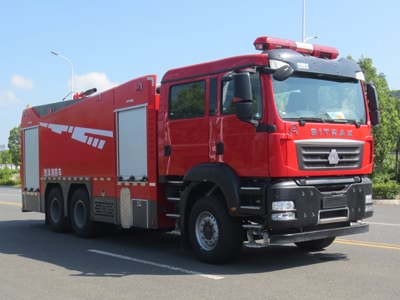 國(guó)六汕德卡13噸水罐/泡沫消防車(chē)